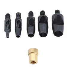 2mm, 4mm, 6mm, 8mm, 10mm Leather, Fabric Hole Punch Dies for Hand Press Black 
