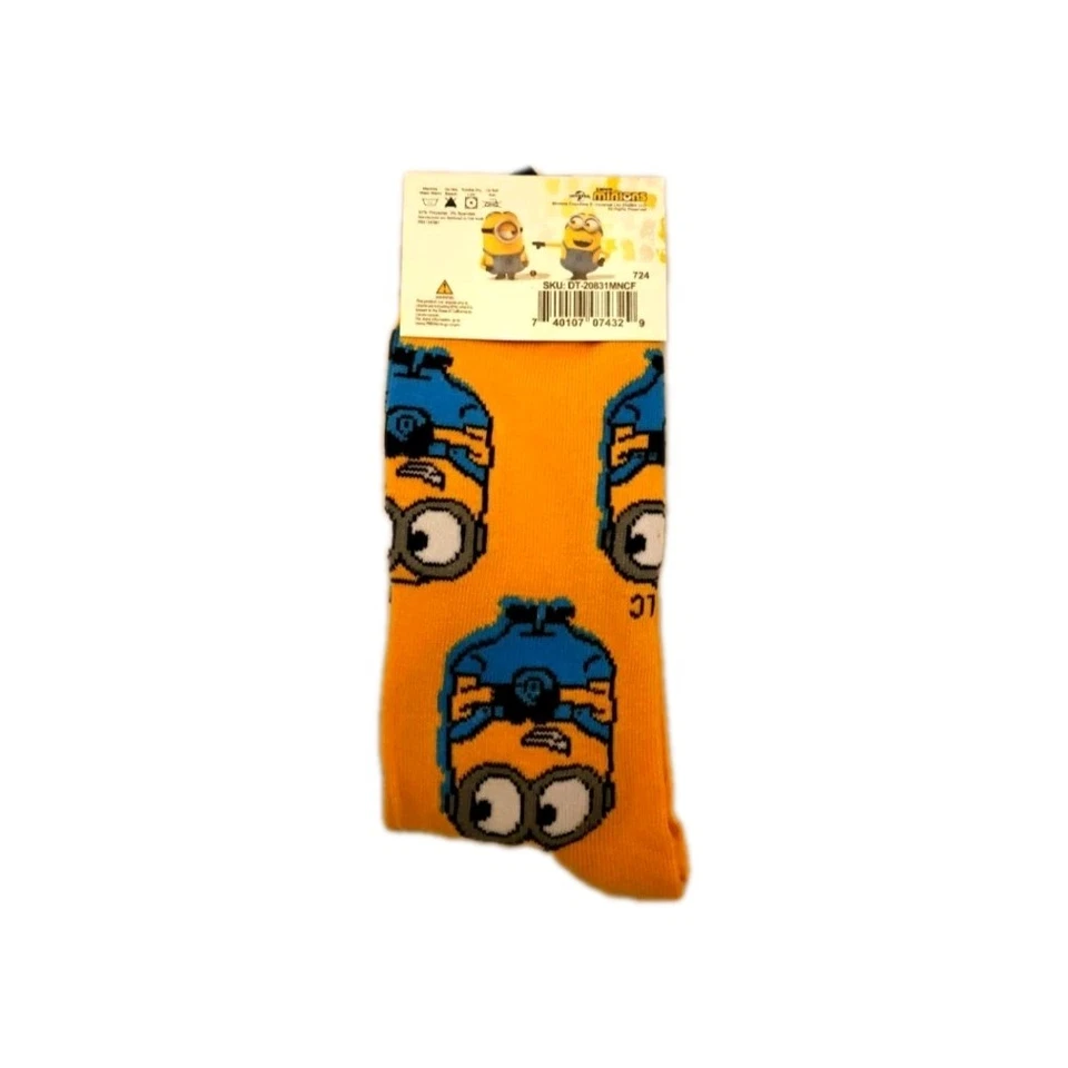 Despicable Me Minions Hombres Novedad Crew Calcetines Naranja Se Ajusta a Zapato Talla 6-12 Nuevo Foto 2 de 2