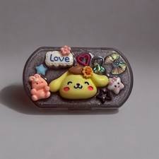 Handmade Decoden Mini Pill Box Pompompurin, Sanrio Junk Case For Trinkets