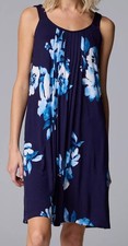 SIMPLY VERA WANG  Nightgown Chemise Sz Large / L - Blue Floral  - New
