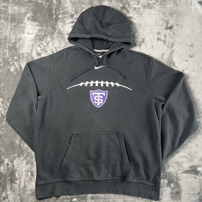 Nike Hoodie Herren Large schwarz Center Swoosh St Thomas Fußball Team Club Fleece
