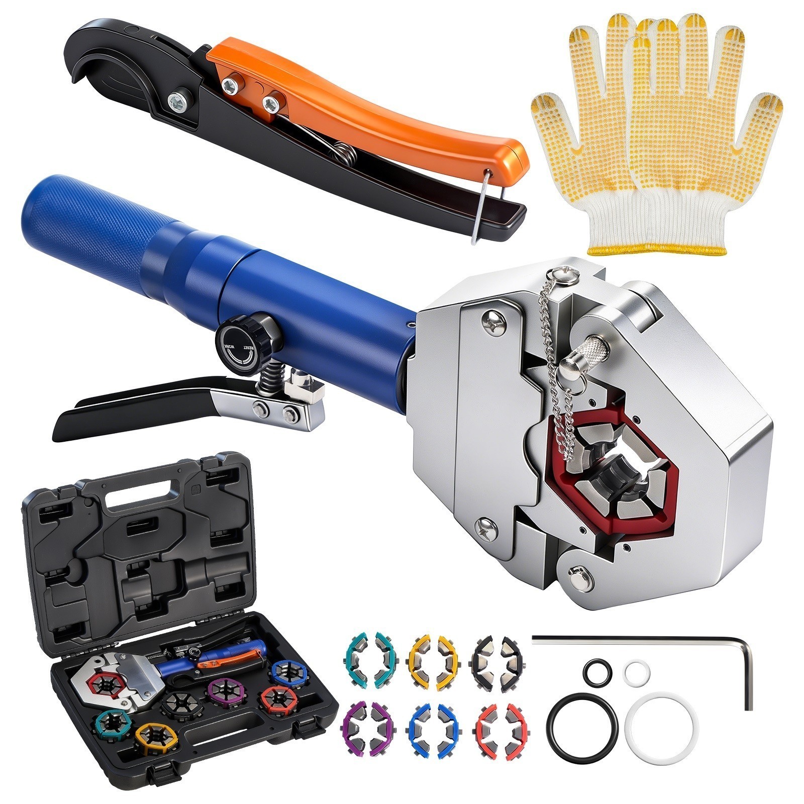 New Hydraulic A/C Hose Crimper with 7 Dies Handheld Hydraulic Hose Crimping Tool