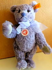 Steiff LTD 001918 Lavender Blue Wool Blend 11" Teddy Bear, Fully Jointed