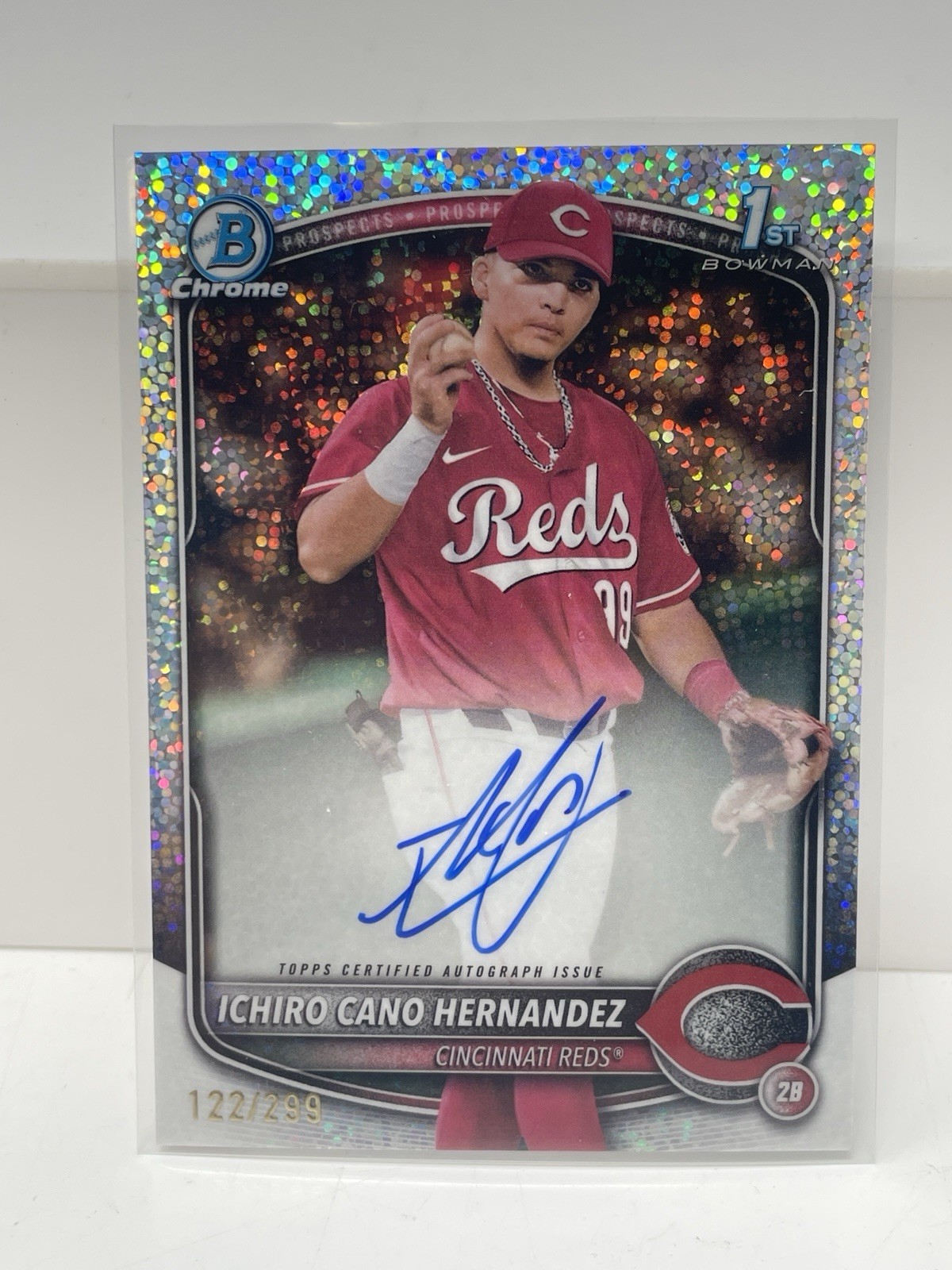 2025 Bowman Ichiro Cano Hernandez Chrome Auto Speckle Refractor 1st #/299