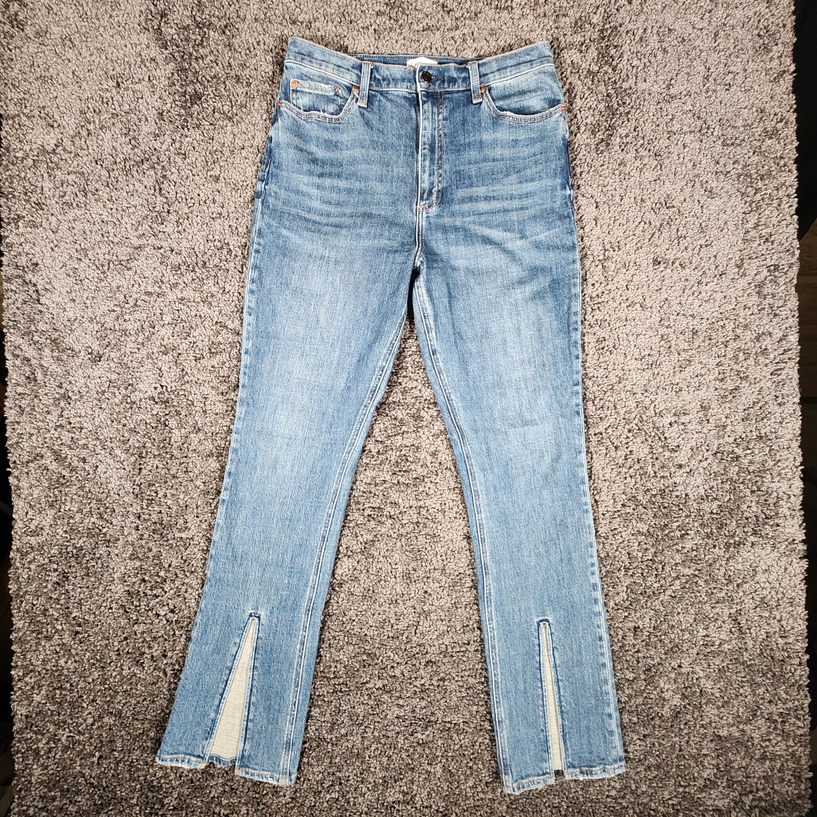 Pistola Wilow Split Hem High Rise Straight Jeans Women's 30 Blue Stretch GUC