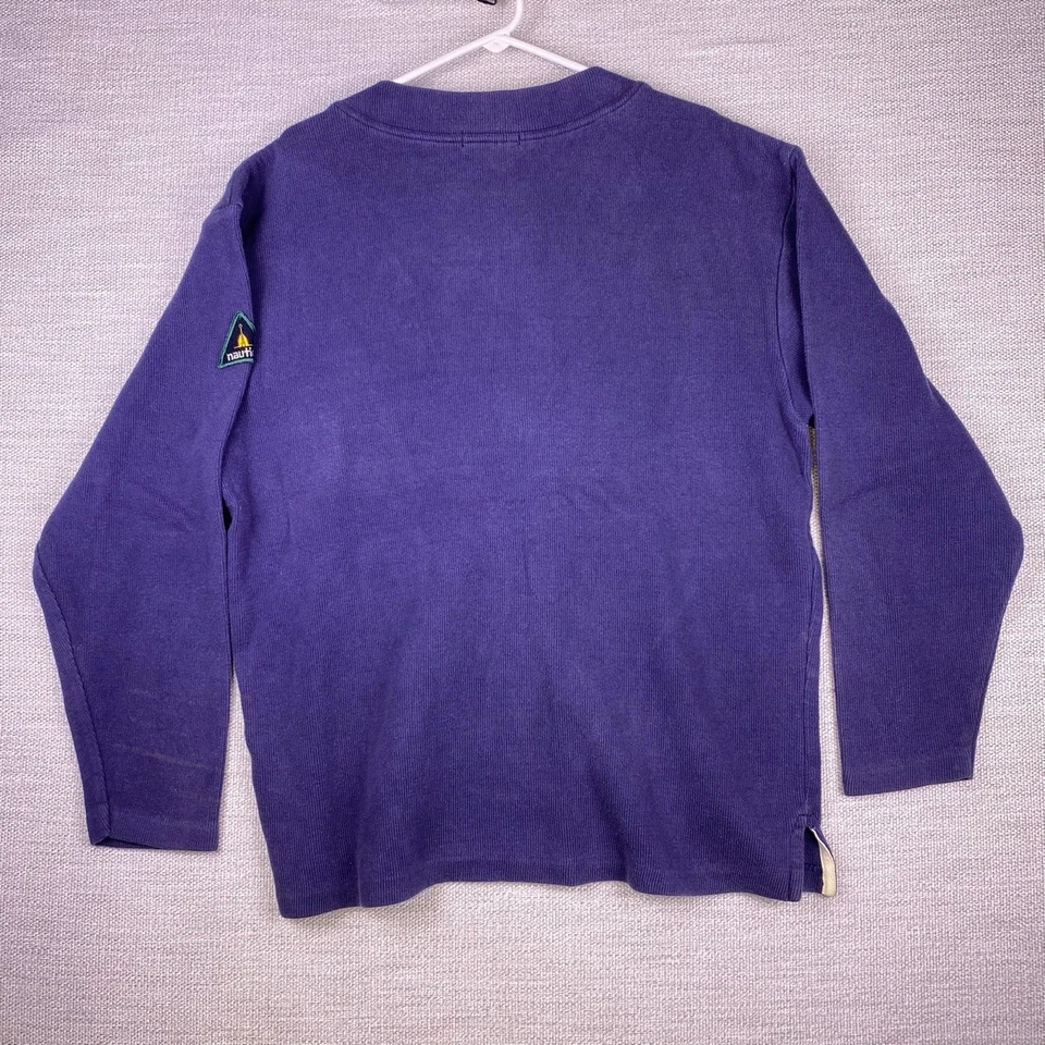 90s Nautica Sweater XL Mens Pullover Pocket Faded Navy Normcore GUC - Image 3 of 4