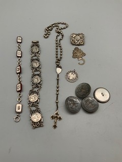 scho1# Aus Nachlass: Modeschmuck Armbänder Rosenkranz Knöpfe Anhänger …