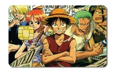 One Piece Monkey D. Luffy Credit Card Smart Sticker Skin Precut Small Chip Debit