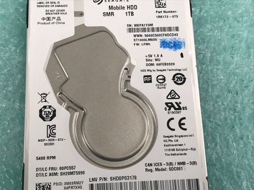 Seagate Mobile HDD ST1000LM035 1TB 5400RPM 2.5" SATA Laptop Hard Drive - HD16 - Picture 2 of 5