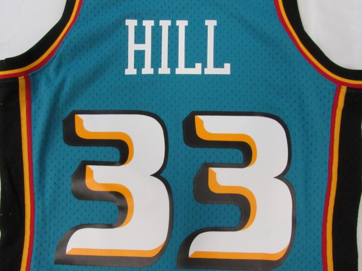 1998-99 Grant Hill #33 Detroit Pistons Mens Mitchell & Ness
