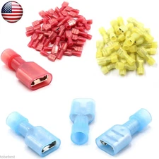 300PCS Insulated Female Male Spade Crimp Terminal Nylon Wire Connectors 22-10AWG