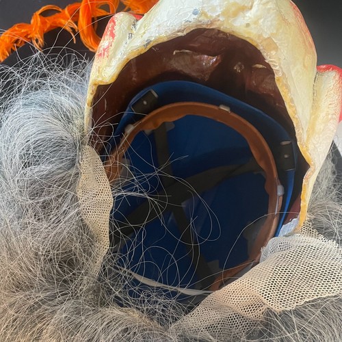 SPECTACULAIRE TETE DE CARNAVAL - GRAND MASQUE DE SORCIERE EN PAPIER MACHE - 47CM - Photo 18/18