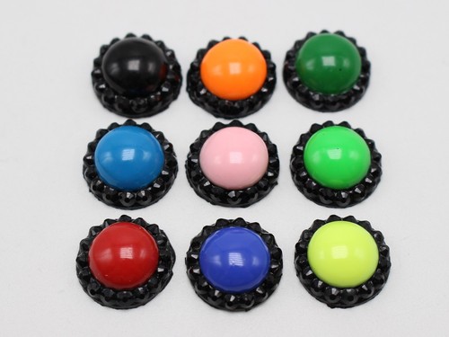 100 cabujones de estrás de respaldo plano acrílico color esmalte mezclado varias formas - Imagen 8 de 11