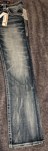 New- Rock Revival Men’s Jean’s  STRAIGHT Kylo Sz-34x32 - Picture 4 of 19
