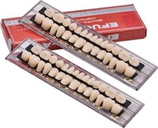 2 Sets (56PCS) Dental Acrylic Resin Denture Tooth Kit False Tooth for Halloween