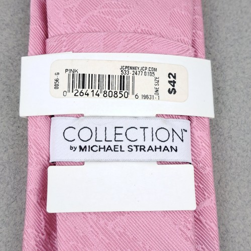 Michael Strahan Embossed Pink Floral Tie New with Tags 3" wide necktie - Picture 3 of 3