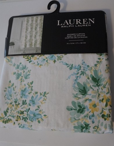 Ralph Lauren White Green Blue Yellow Floral Shower Curtain | eBay