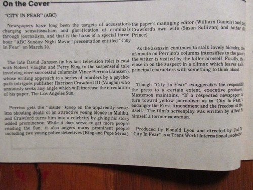 1980  Scranton Pa. TV Times(DAVID JANSSEN/LAST TV ROLE/CITY IN FEAR/THE FUGITIVE - Afbeelding 3 van 6