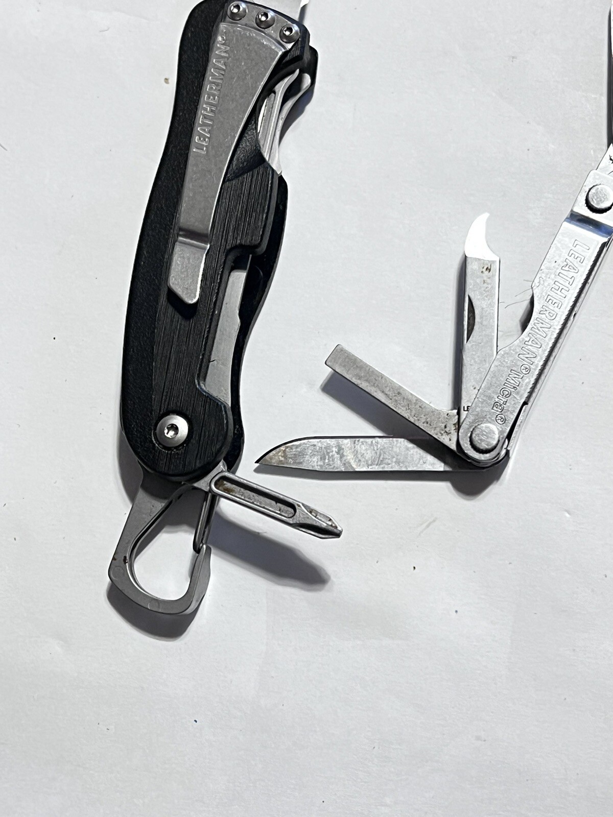 Lot of 2 Leatherman Micra Multi Tool c33T Pocket Knife W/Carabiner