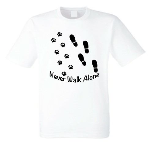 Never walk alone dog lovers T-Shirt | Dog walkers Novelty T-shirt Unisex tee - Picture 7 of 9