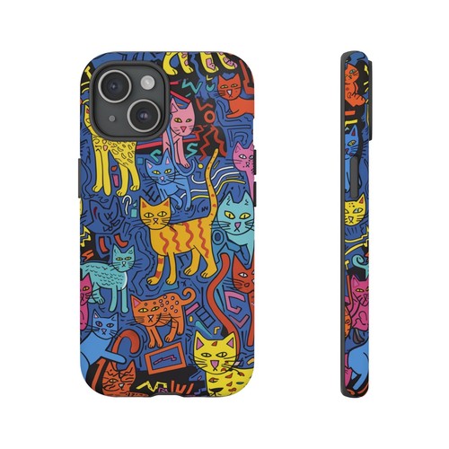 Cat Abstract Art Illustration Phone Case for iPhone, Samsung Galaxy, Pixel - 第 20/175 張圖片