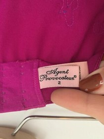 AGENT PROVOCATEUR ‘MOLLY’ SILK FUSCHIA PINK SUSPENDER SZ 2 Small!