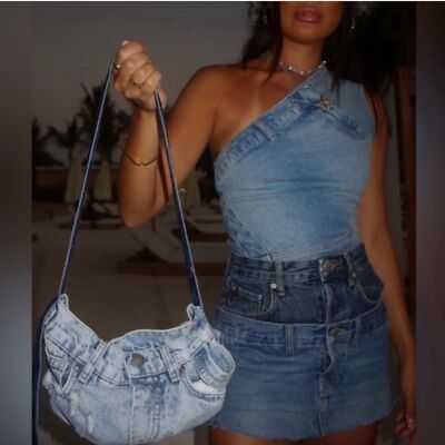 ZARA Trf Asymmetric Denim top 6045/005 | eBay