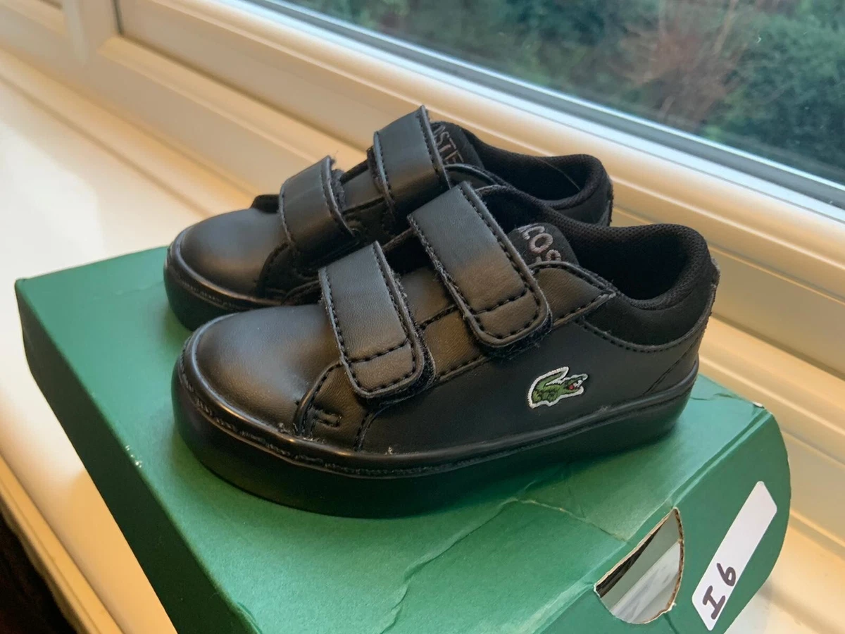 NWT LACOSTE BLACK TODDLER BABY SHOES SIZE 4 eBay