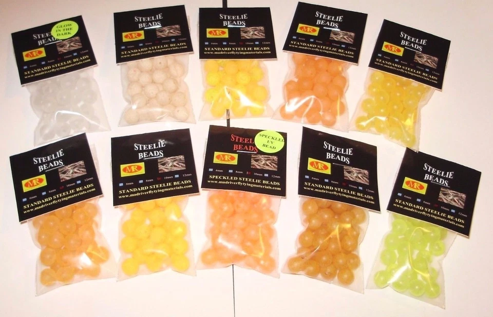 MAD RIVER DUBBING COMPANY Lake Ontario 10mm Steelie Bead Selection Steelhead & Salmon FREE BEADS INCLUDED