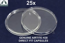 25 GENUINE Airtite Coin Capsules for Peace Morgan Ike Maple Leaf 38mm Air Tight