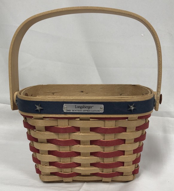 LONGABERGER 2001 HOSTESS APPRECIATION BASKET RED BLUE STARS eBay