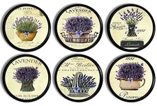 French Lavender Cabinet Knobs – Vintage Floral Drawer Pulls Handmade Set of 4/6