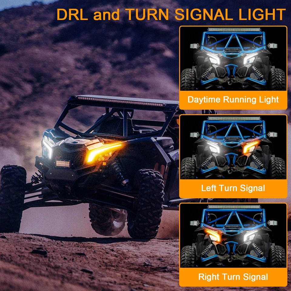 For 2017-2023 Can Am Maverick X3 XDS XRS Max Turbo R LED Fang Front Accent Light - Image 3 of 4