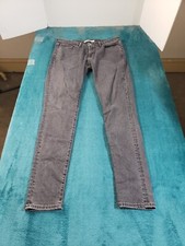 Levis 711 Jeans Sz 27 Womens Black Pants Stretch Ladies Denim Mid Rise Skinny