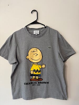 LACOSTE/PEANUTS CHARLIE BROWN GRAY TEE xl