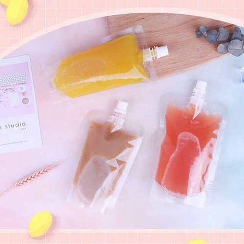 20PCS 250ML Clear Plastic Spout Flask Bladder Bags Alcohol Pouch Leak Proof Cap - Picture 4 of 12