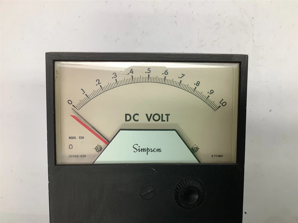 USD SIMPSON MODEL 3324 0-1.0 DC Volt PANEL METER J2-3 - Image 4 of 4