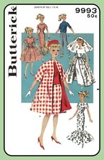 11 " Teen Doll Bridal Pattern Clothing Wardrobe Butterick 9993 Vtg 1960