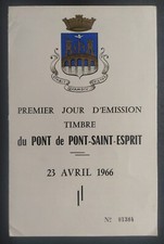 Encart Premier Jour Timbre Pont-Saint-Esprit 1966 N° 1481