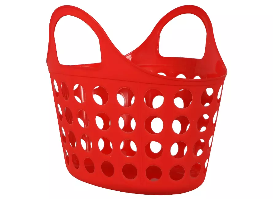 Multi Purpose Plastic Hand Basket w Handles RED