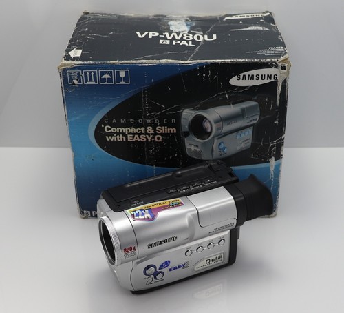 SAMSUNG VP-W80U CAMCORDER BOXED 8MM ANALOGUE VIDEO CAMERA VIDEO-8 TAPE