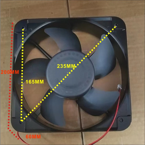 Ventilatore armadio DC 20060 20cm 12V 24V 200*60mm struttura metallica 2 fili flusso assiale - Foto 2 di 4