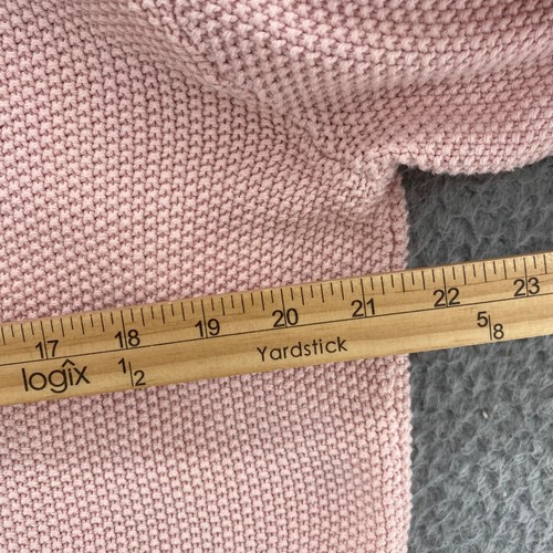 J Jill Sweater Womens Medium Pink Crochet Cardigan Button Front Pocket Everyday - Picture 8 of 11