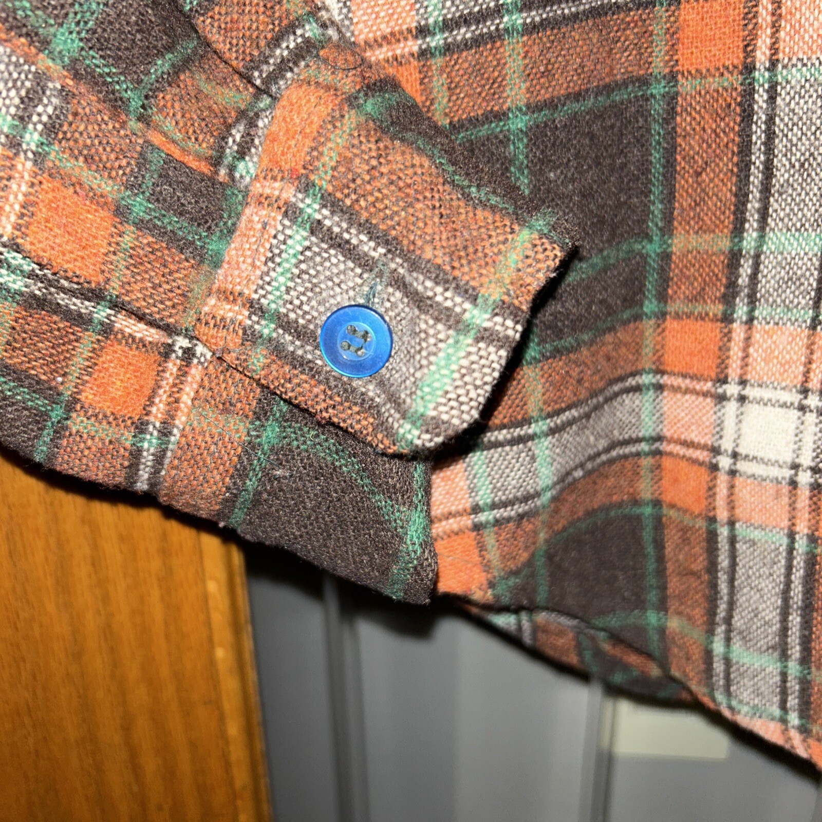 Vintage Mac Campbell VIP Plaid Wool Blend Flannel Board Shirt Flap ...