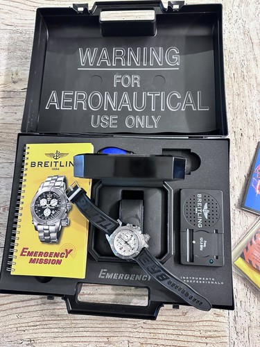 Breitling Emergency Mission A73322 45mm Chronograph Silver Dial Box And Papers - Picture 5 of 21