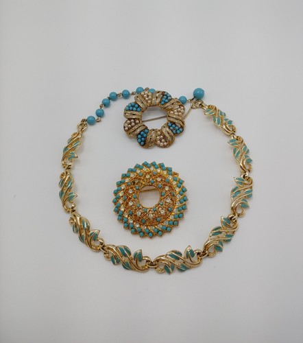 Coro Necklace Sarah Coventry Brooch Unsigned Faux Pearl Pin Vintage Jewelry Lot - Picture 2 of 11