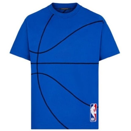 LOUIS VUITTON NBA collaboration blue print T-shirt black M unisex fashion |  eBay