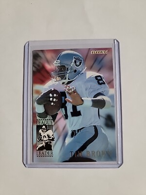 ＳＦＣ「EA SPORTS NFLプロフットボール'94」販促用Ａ４サイズチラシ 1994 Fleer League Leaders Tim Brown Card #2 Of 10 Oakland Raiders