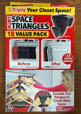 1 PIECE - AS SEEN AS TV 18CT RUBY SPACE TRIANGLES NEW IN BOX