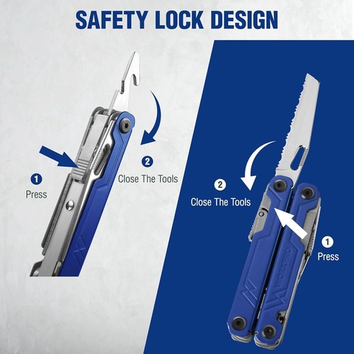 WORKPRO 18-in-1 Multitool Zange Edelstahl Multitool mit EDC Taschenmesser - Bild 21 von 22